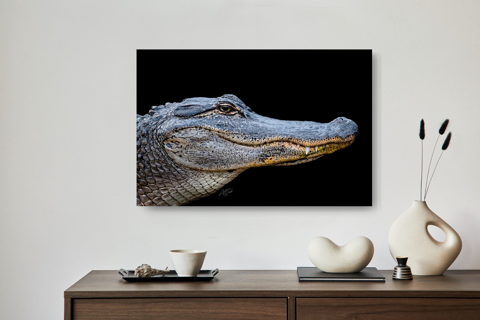 American Alligator Art, American Alligator on Black Background Portrait, Minimalist Alligator Wall Art, Alligator Artwork. Alligator gifts. Animal Photography. Lowcountry art. Lowcountry decor. Alligator decor.