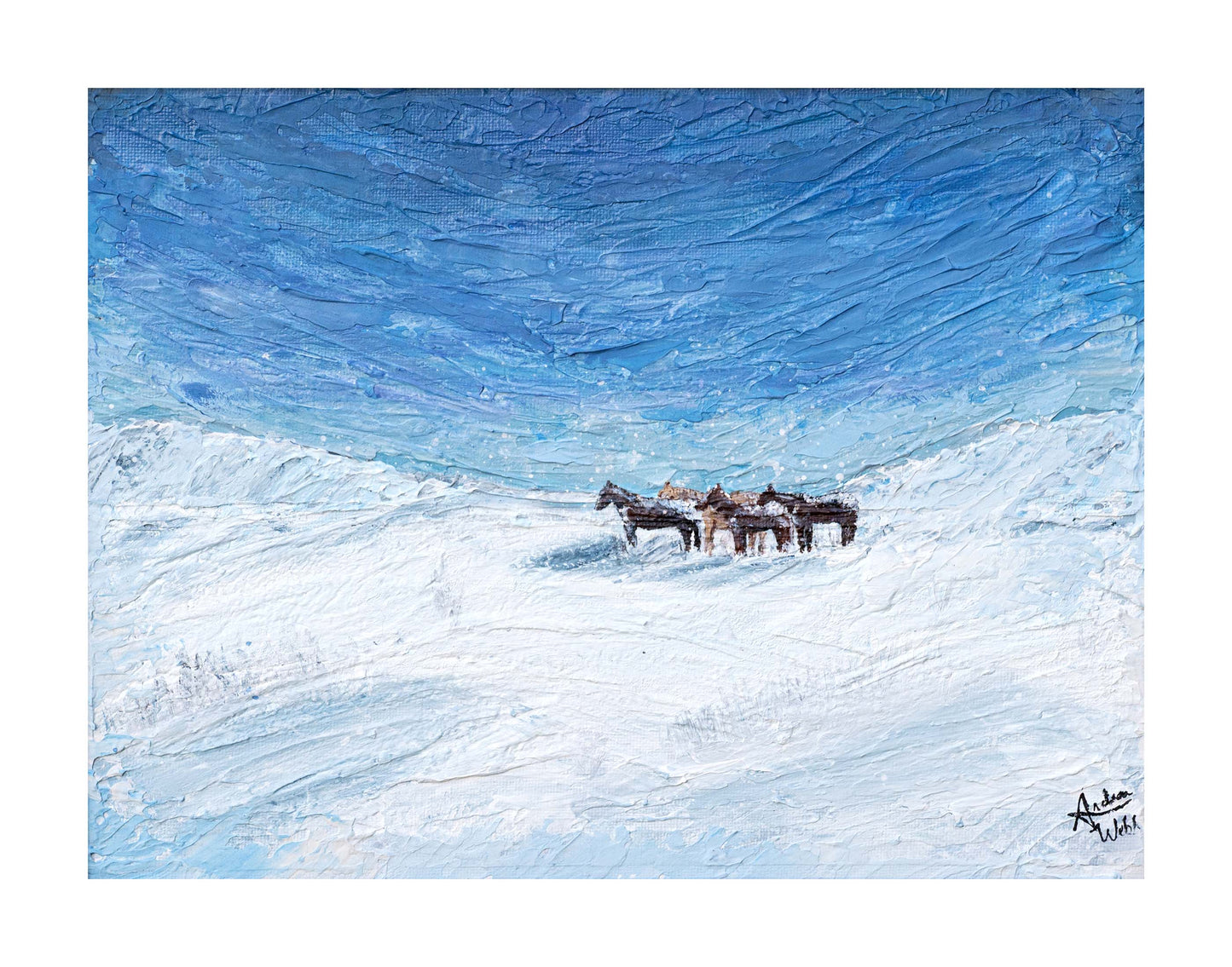 Elegant horse artwork created from mixed media techniques for equestrian décor