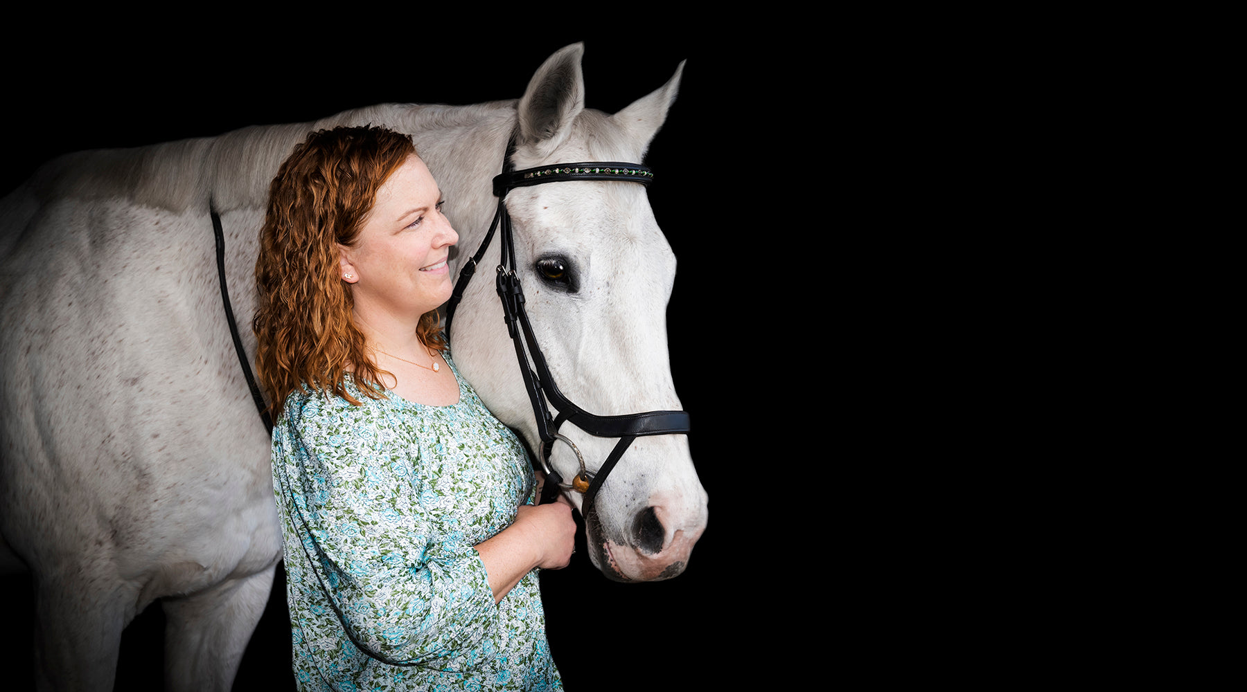 Horse and Rider Black Background Portrait Photography Session in Georgia and South Carolina