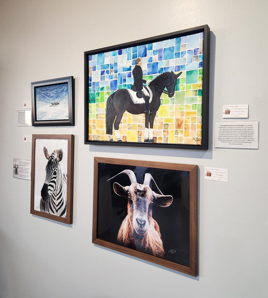 Shop local art and gifts in Statesboro, GA. Andrea Webb exhibits new equine mixed media and fine art photography at West Main Gallery through mid-March.